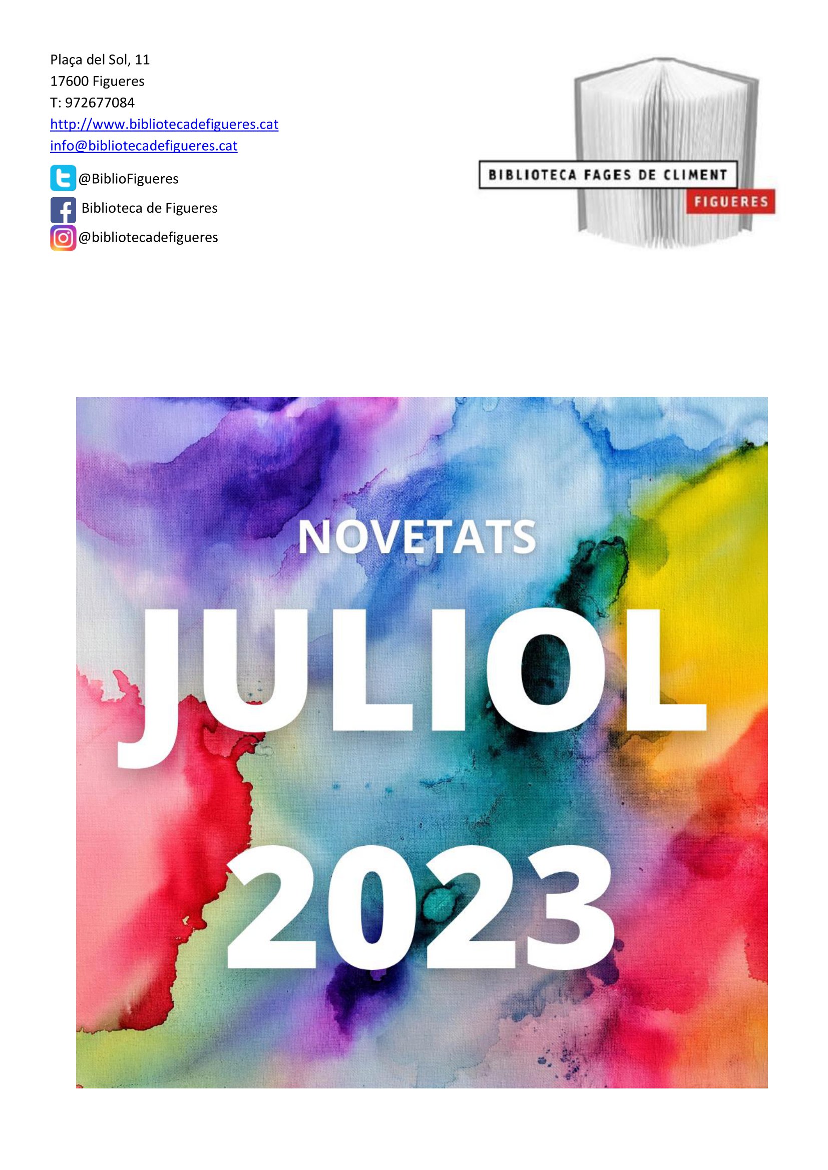 Novetats Juliol 2023