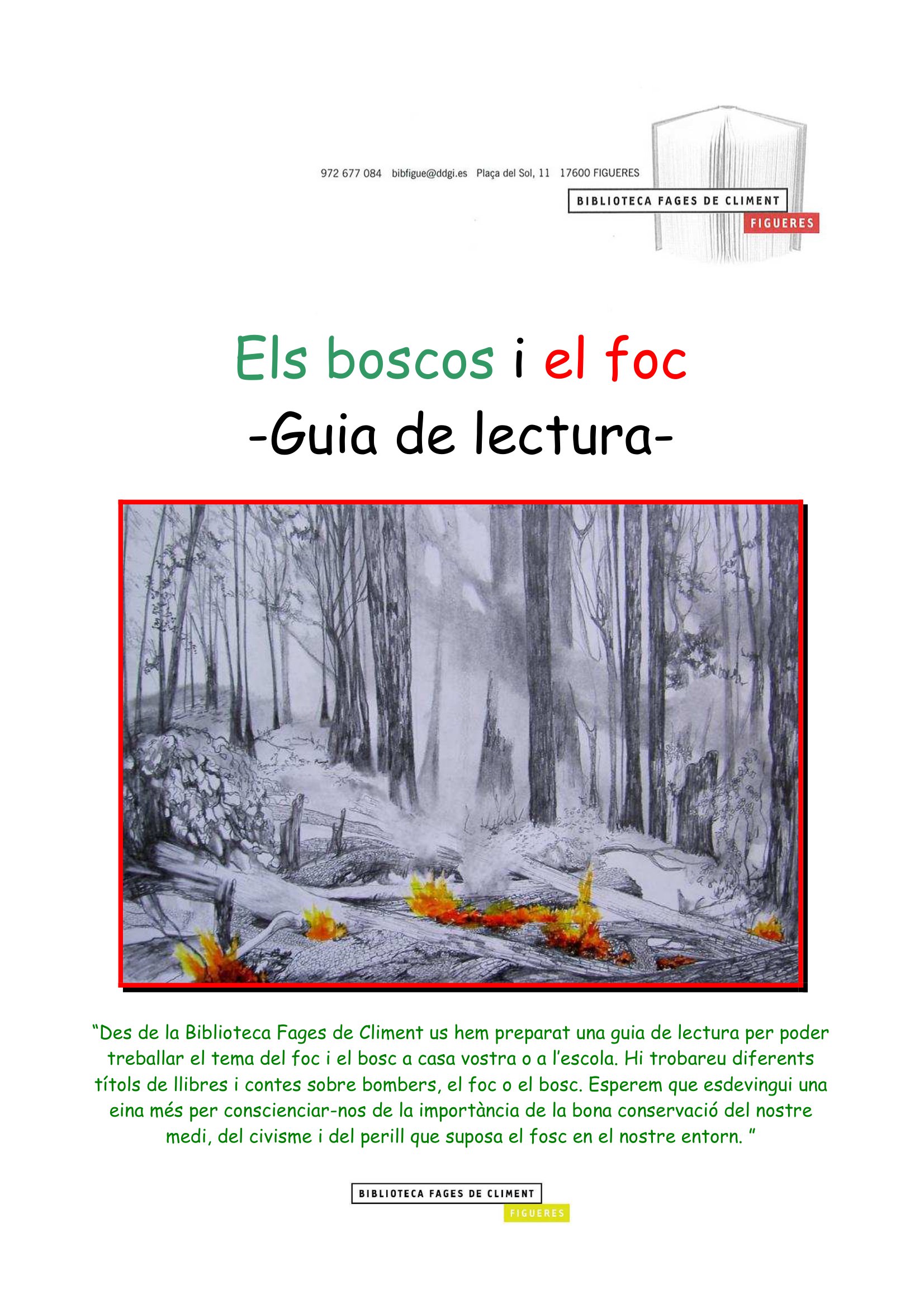 Els boscos i el foc - Guia de lectura